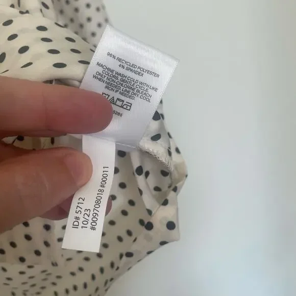 Express Portofino Georgette Polka Dot  Button-Down Long Sleeve Shirt sz M - Picture 5 of 15